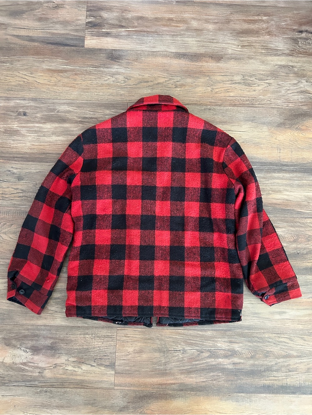 Vintage Buffalo Plaid Wool Blend Cruiser Jacket Large - Picture 8 of 8